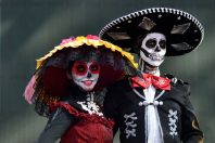 Traditional costumes for Day of the Dead, in Spanish el Día de los Muertos