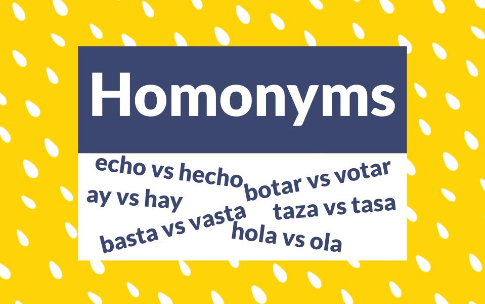 Spanish homonyms
