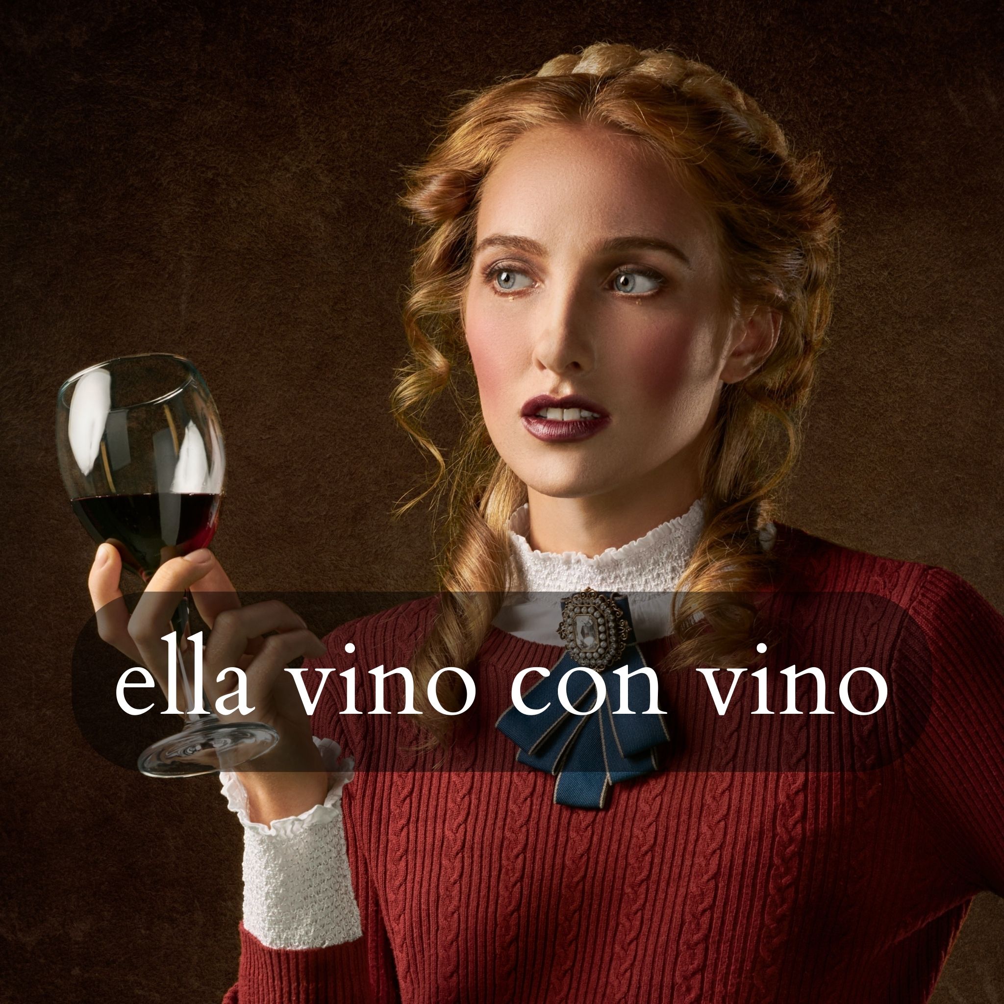 "Ella vino con vino" means "She comes with wine." Vino is a Spanish homograph.