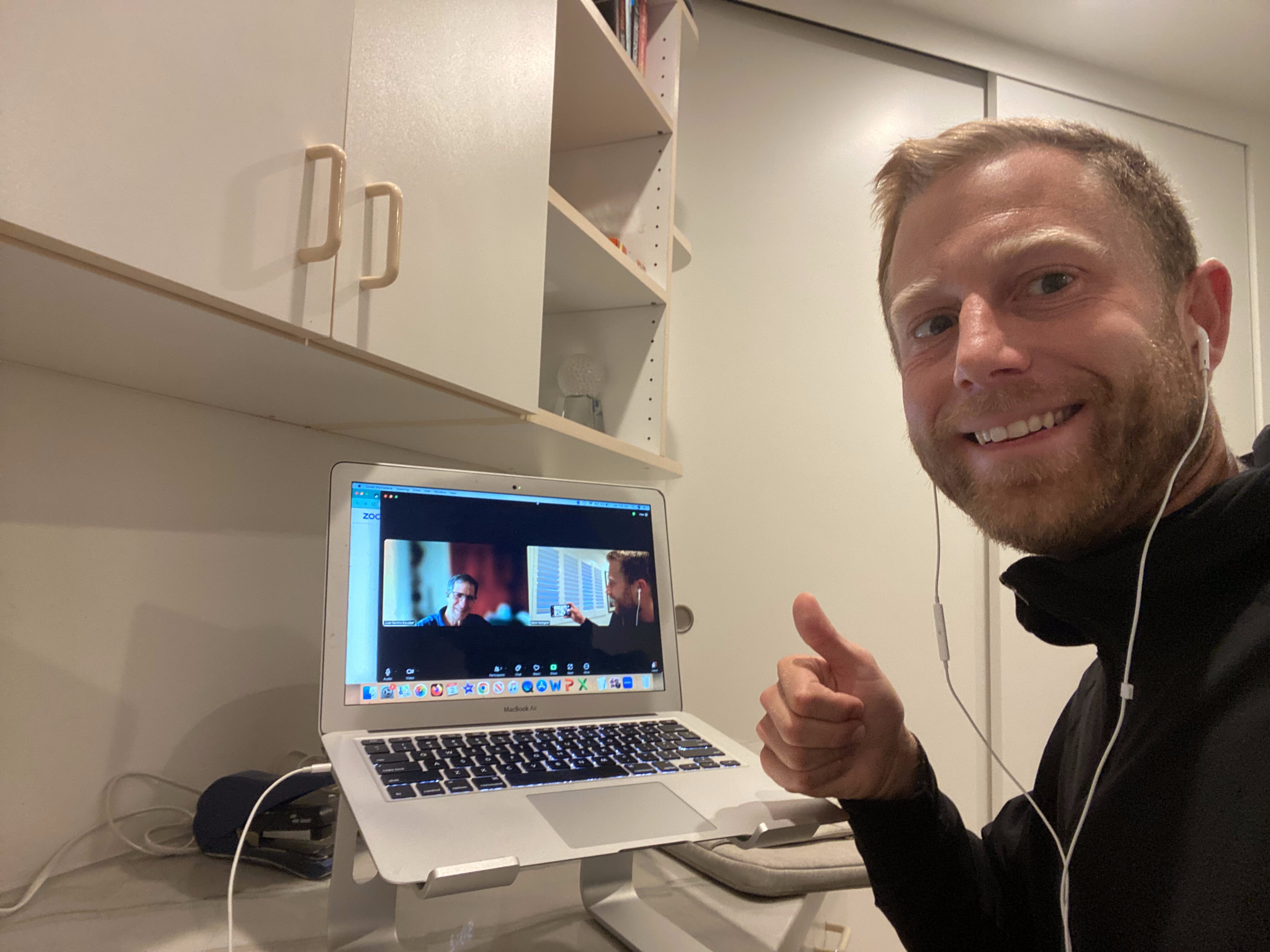 BaseLang Student Dane ready for one of his classes.