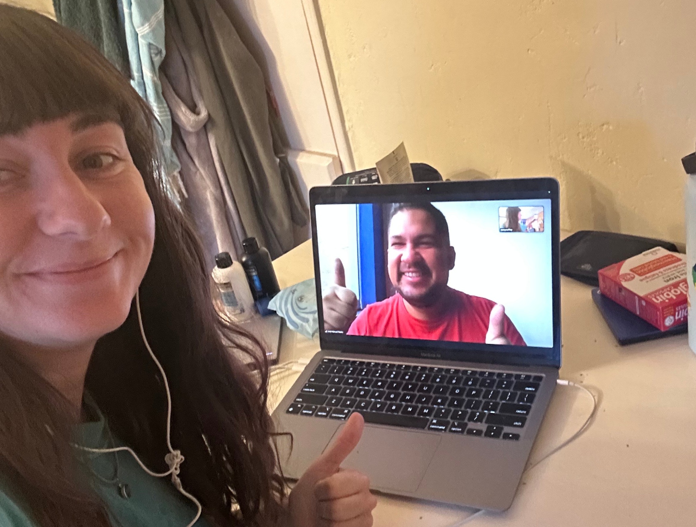 BaseLang Student Daisy ready for one of his classes.